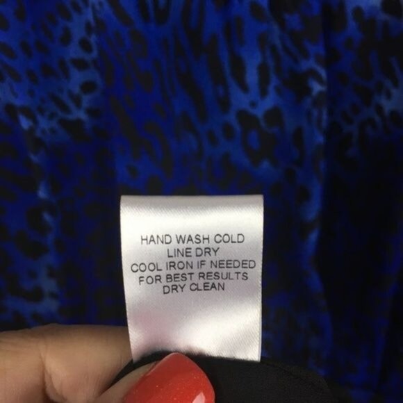 W118 by Walter Baker Blue Leopard Print Sleeveless Dress With Back Zipper & Poly - Picture 9 of 9